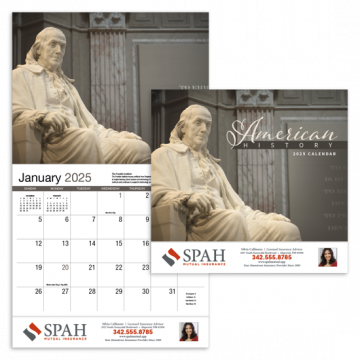 American History Appointment Wall Calendar - Stapled